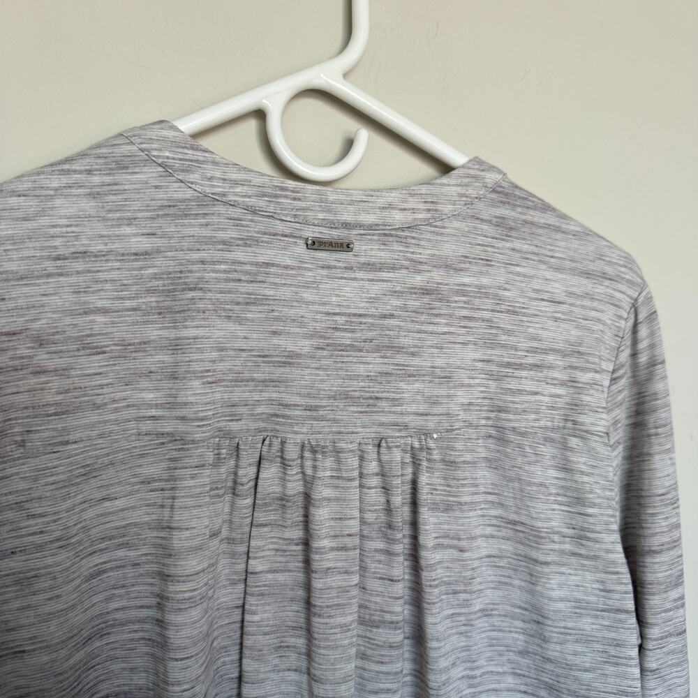 PrAna Womens Henley Top Large Gray Heathered Long Sleeve Boho Minimal Casual - Picture 5 of 6